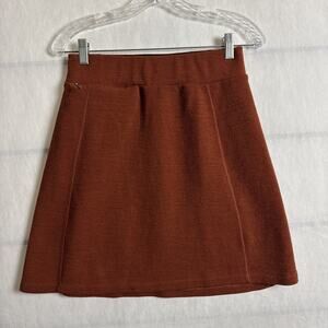 Ibex Women's Size Small Orange Merino Wool Pull On Mini Skirt